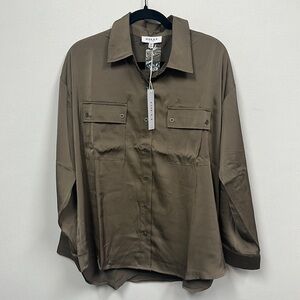 Polyester (Satin-like) button down top
